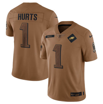 Jalen Hurts Philadelphia Eagles brown Salute To Service jersey