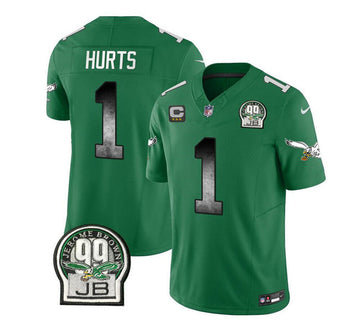 Jalen Hurts Philadelphia Eagles green Vapor jersey