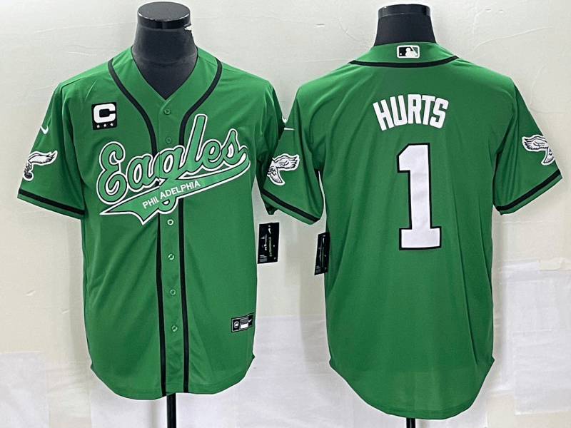 Jalen Hurts Philadelphia Eagles green jersey
