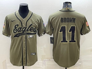 A. J Philadelphia Eagles brown Salute To Service jersey