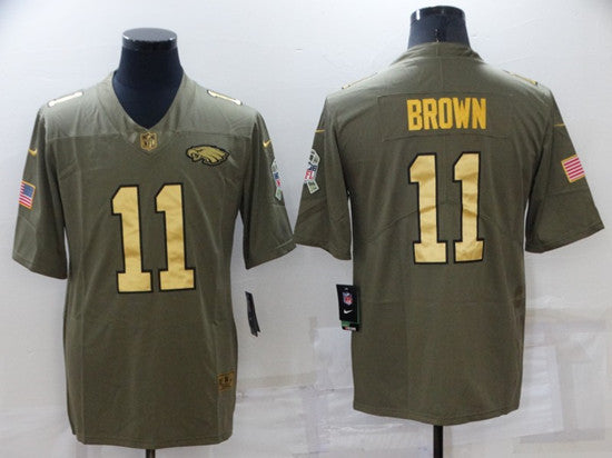A. J Philadelphia Eagles brown Salute To Service jersey