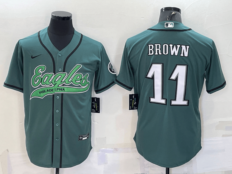 AJ Brown Philadelphia Eagles green jersey
