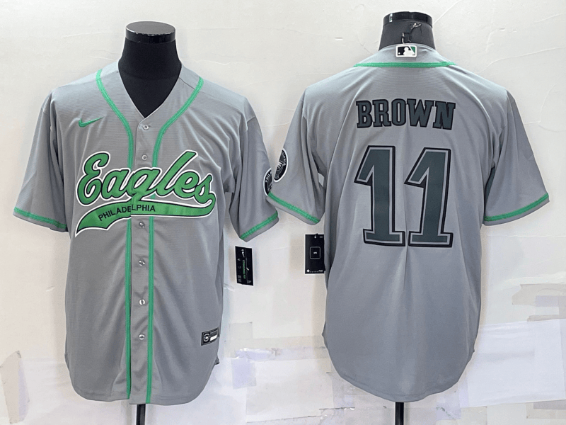 AJ Brown Philadelphia Eagles grey jersey