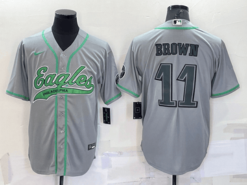 AJ Brown Philadelphia Eagles grey jersey