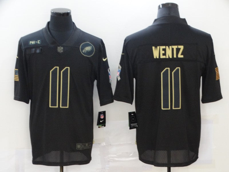 Carson Wentz Philadelphia Eagles black Salute To Service jersey