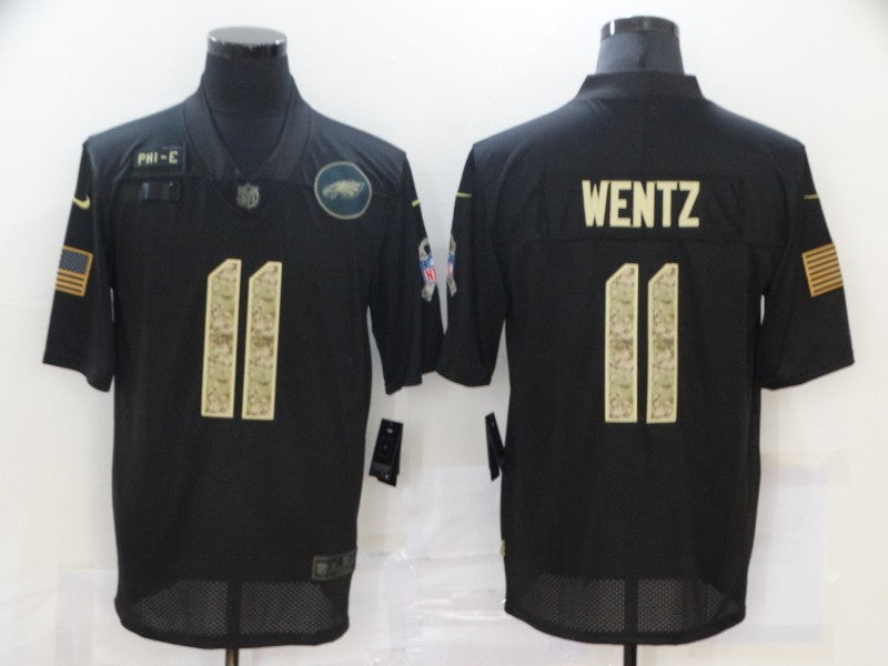 Carson Wentz Philadelphia Eagles black Salute To Service jersey