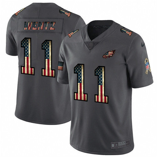 Carson Wentz Philadelphia Eagles grey Salute To Service jersey