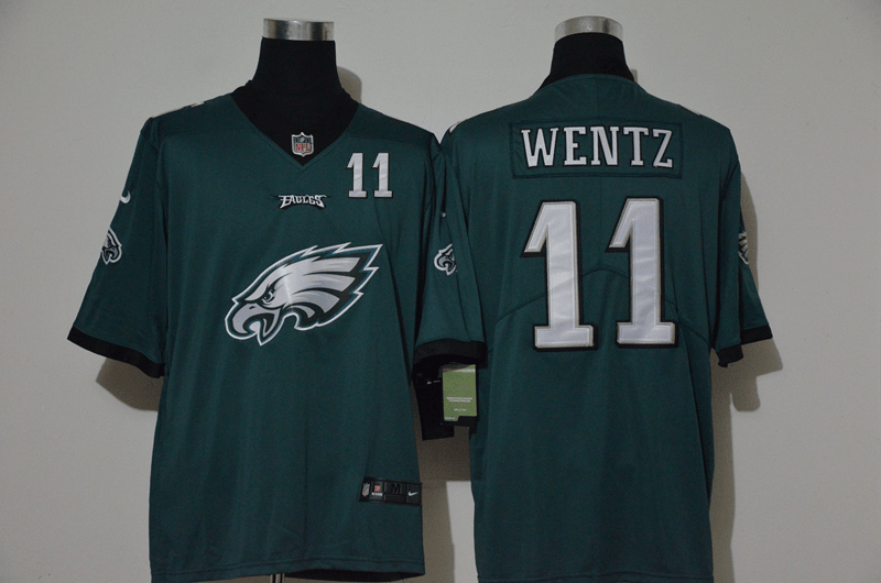 Carson Wentz Philadelphia Eagles green Vapor jersey