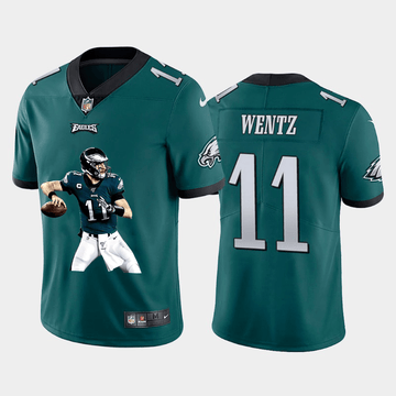 Carson Wentz Philadelphia Eagles green Vapor jersey
