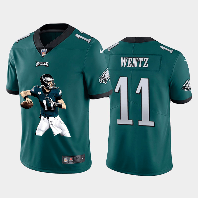 Carson Wentz Philadelphia Eagles green Vapor jersey