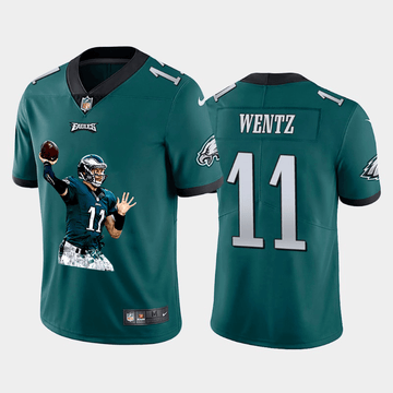 Carson Wentz Philadelphia Eagles green Vapor jersey