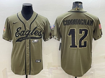 Randall Cunningham Philadelphia Eagles olive Salute To Service jersey