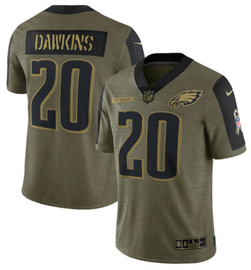 Brian Dawkins Philadelphia Eagles olive Salute To Service jersey