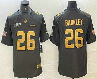 Saquon Barkley Philadelphia Eagles anthracite Salute To Service jersey