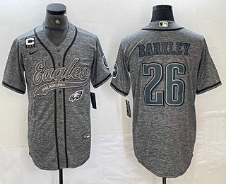 Saquon Barkley Philadelphia Eagles grey jersey