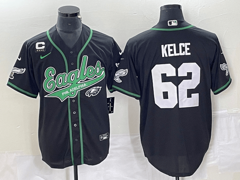 Jason Kelce Philadelphia Eagles black jersey