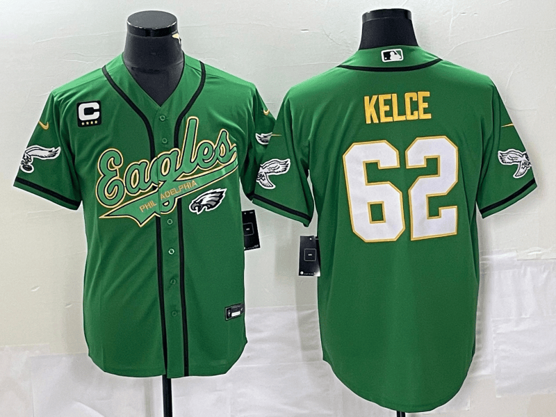 Jason Kelce Philadelphia Eagles green jersey