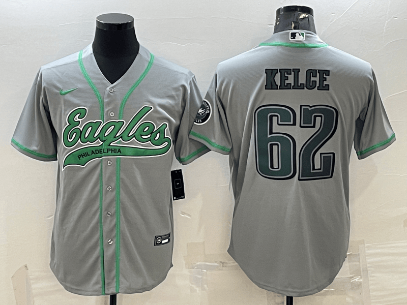 Jason Kelce Philadelphia Eagles grey jersey