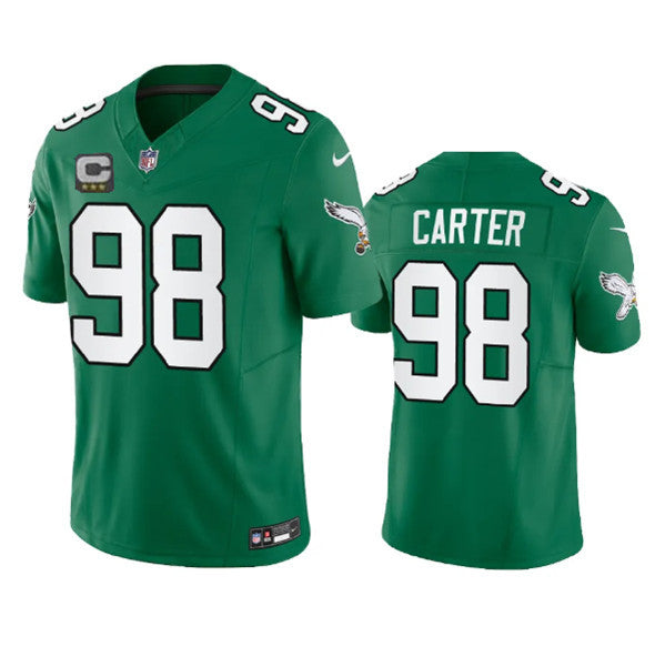 Jalen Carter Philadelphia Eagles green Vapor jersey