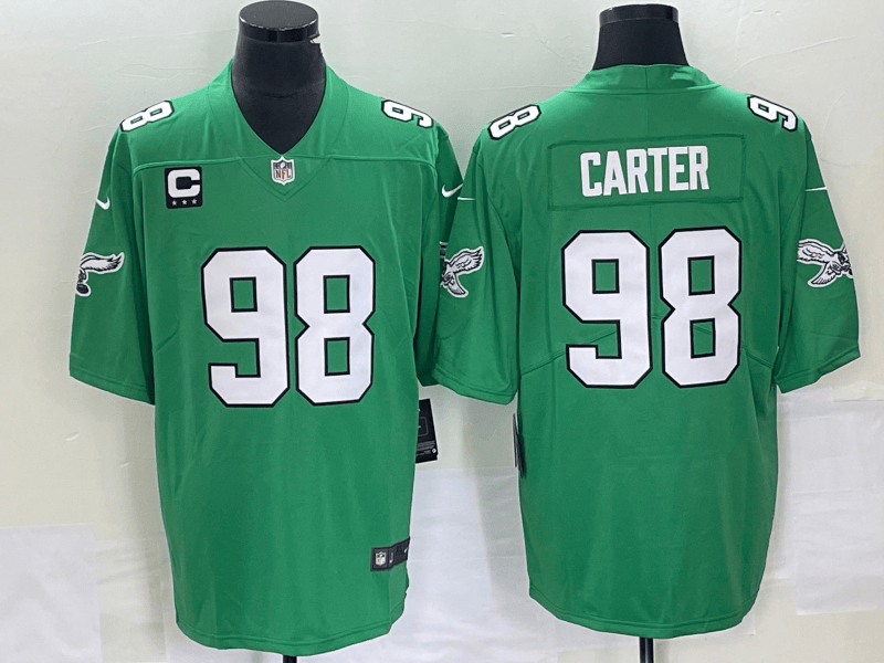 Jalen Carter Philadelphia Eagles green Vapor jersey