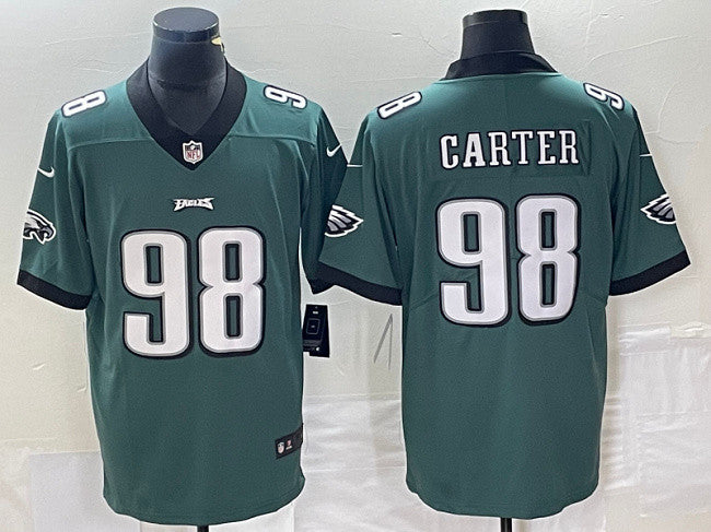 Jalen Carter Philadelphia Eagles green Vapor jersey