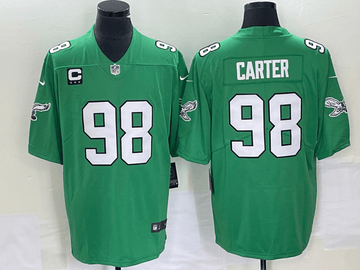 Jalen Carter Philadelphia Eagles green Vapor jersey