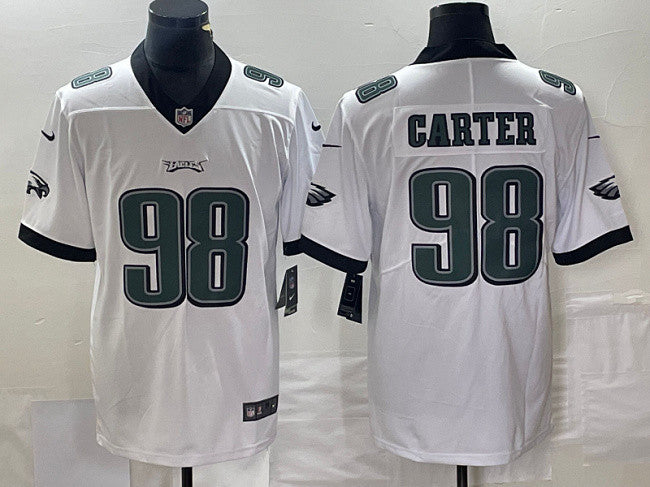 Jalen Carter Philadelphia Eagles white Vapor jersey