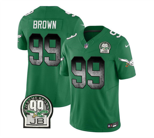 Jerome Brown Philadelphia Eagles green Vapor jersey