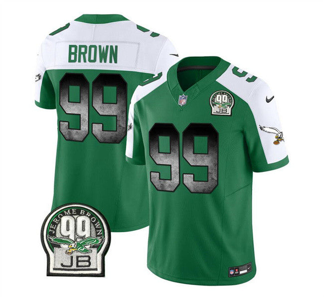 Jerome Brown Philadelphia Eagles green Vapor jersey