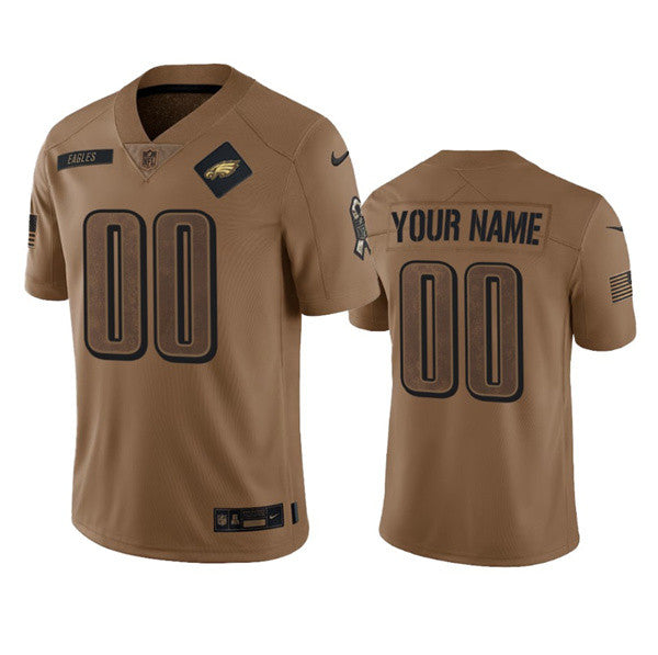 Custom Philadelphia Eagles brown Limited jersey
