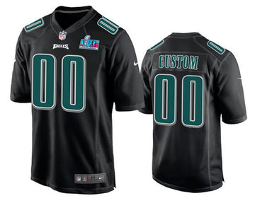 Custom Philadelphia Eagles black Game jersey