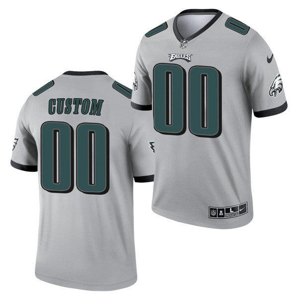 Custom Philadelphia Eagles silver Inverted Legend jersey