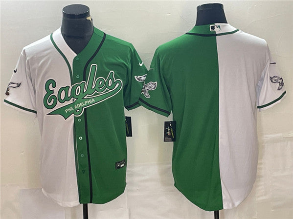Blank Green Philadelphia Eagles white Split jersey