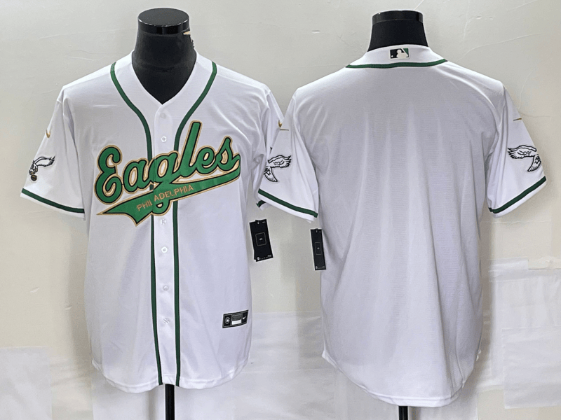 Blank White Philadelphia Eagles gold jersey
