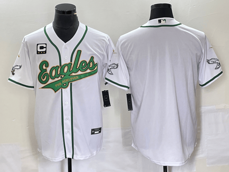 Blank White Philadelphia Eagles gold jersey