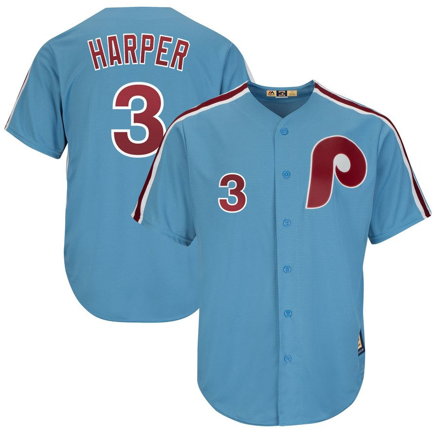 Bryce Harper Philadelphia Phillies blue Throwback jersey