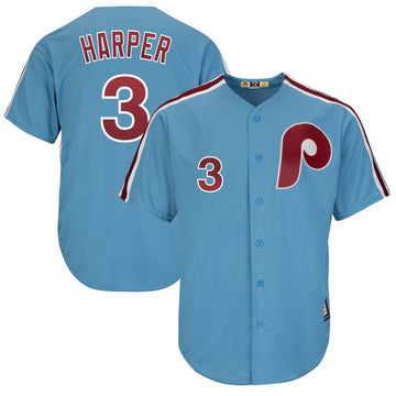 Bryce Harper Philadelphia Phillies blue Throwback jersey