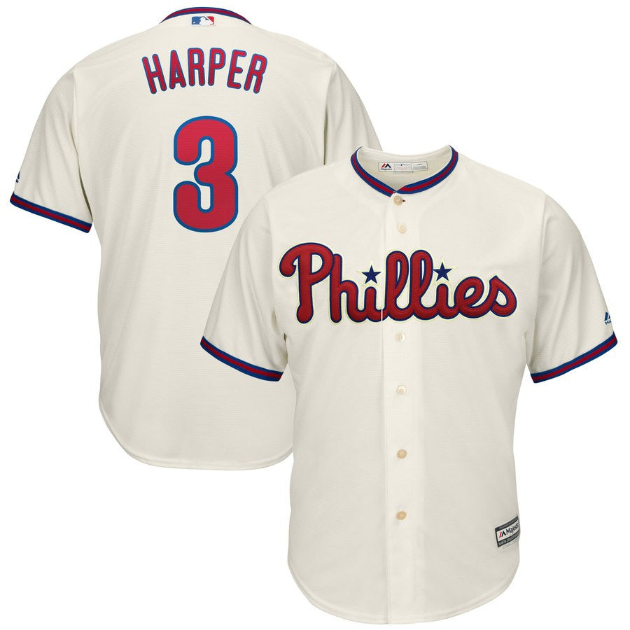 Bryce Harper Majestic Philadelphia Phillies white jersey
