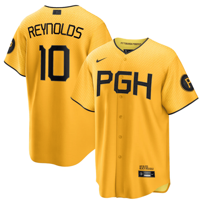 Bryan Reynolds Pittsburgh Pirates gold City Connect jersey