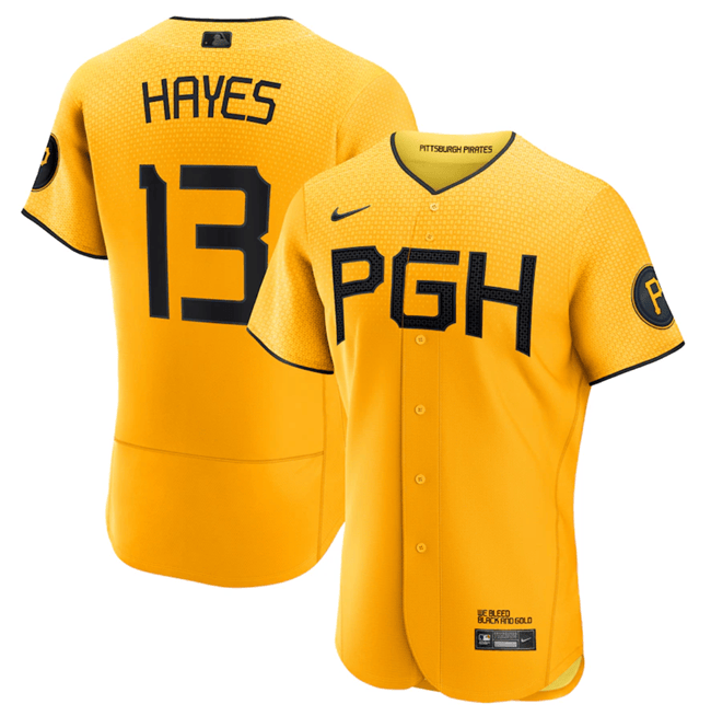 Ke'Bryan Hayes Pittsburgh Pirates gold City Connect jersey