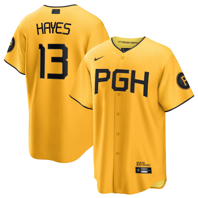 Ke'Bryan Hayes Pittsburgh Pirates gold City Connect jersey