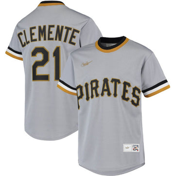 Roberto Clemente Pittsburgh Pirates gray jersey