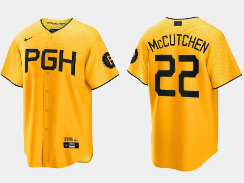 Andrew McCutchen Pittsburgh Pirates gold City Connect jersey