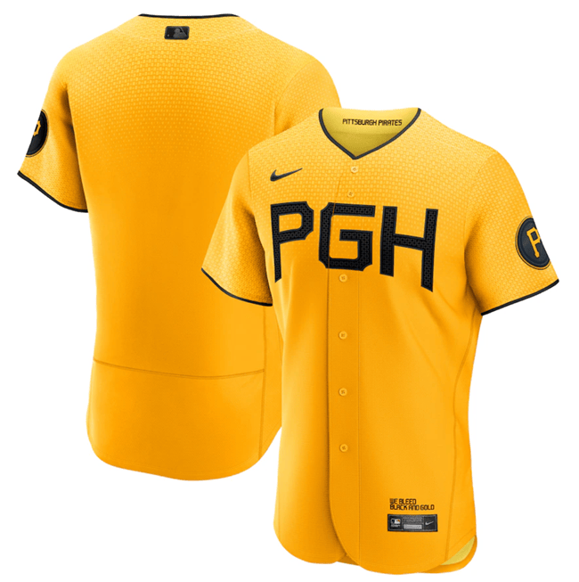 Custom Pittsburgh Pirates gold City Connect jersey