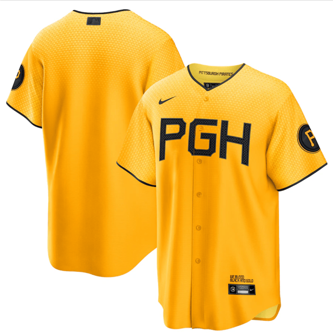 Custom Pittsburgh Pirates gold City Connect jersey