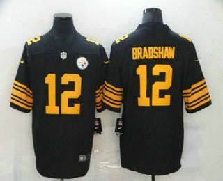 Terry Bradshaw Pittsburgh Steelers black Color Rush jersey