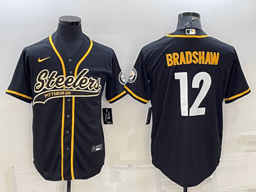 Terry Bradshaw Pittsburgh Steelers black jersey