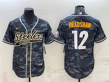 Terry Bradshaw Pittsburgh Steelers grey Camo jersey
