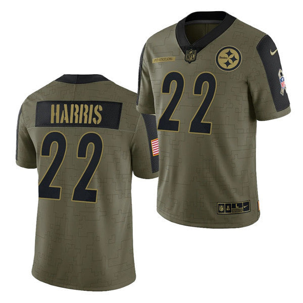 Najee Harris Pittsburgh Steelers olive Salute To Service jersey