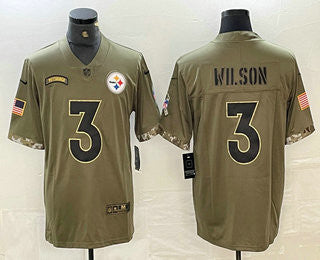 Russell Wilson Pittsburgh Steelers olive Salute To Service jersey